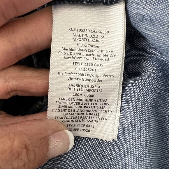 Current/Elliott The Perfect Shirt Women Size 1 Small Denim Cotton Metal Buttons - Picture 12 of 12